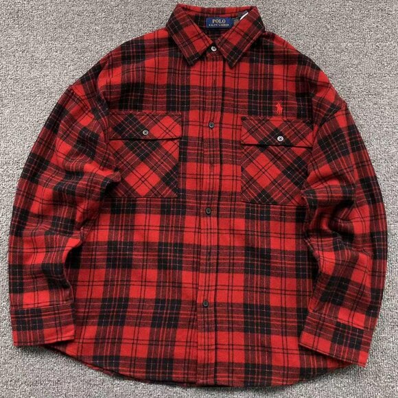 Ralph Lauren Red Button Plaid Pocket Shirt